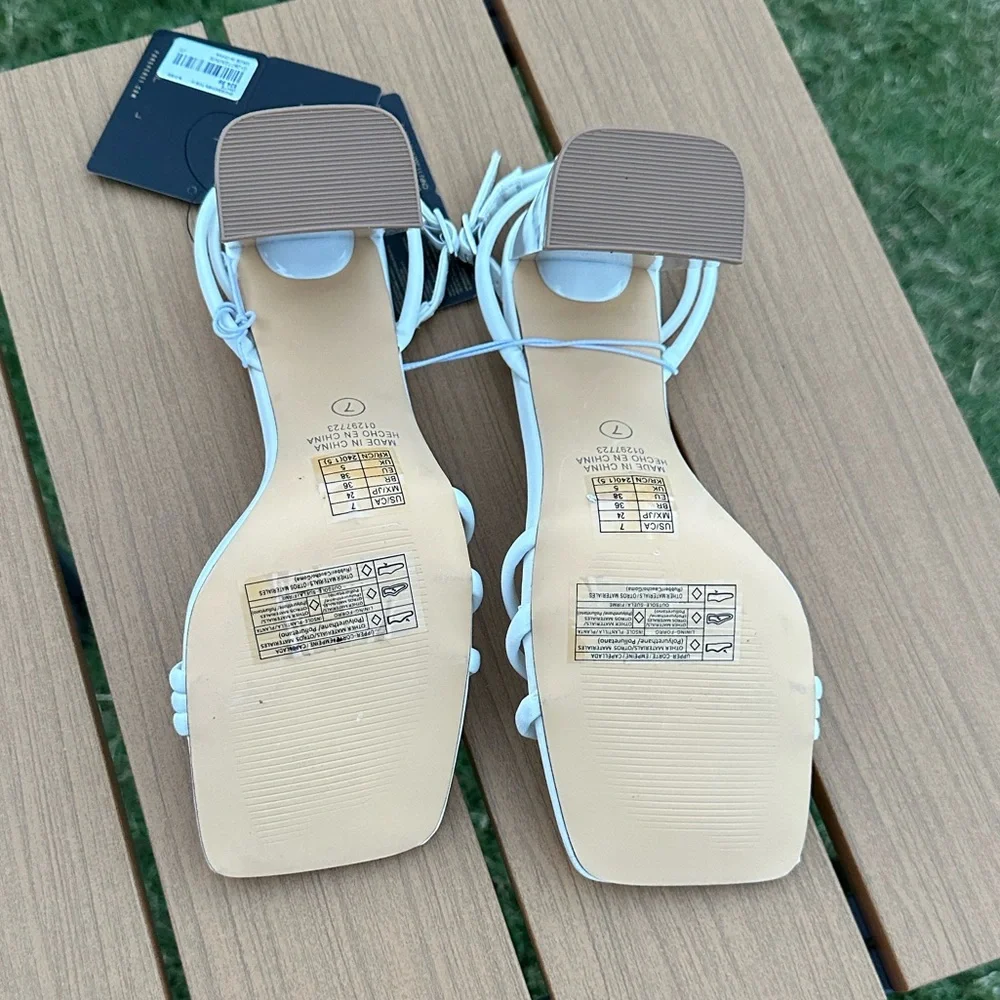 Forever 21 White Strappy Heels - Picture 9 of 10